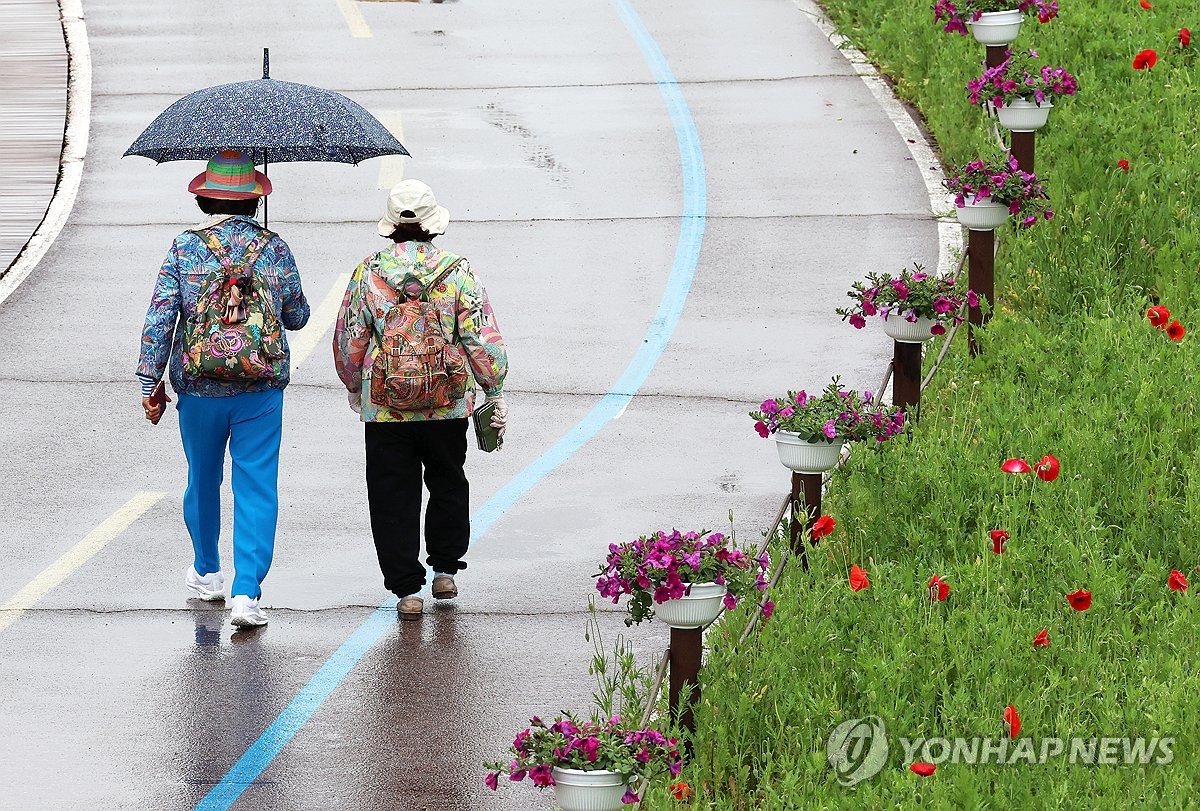 봄비 내리는 산책길