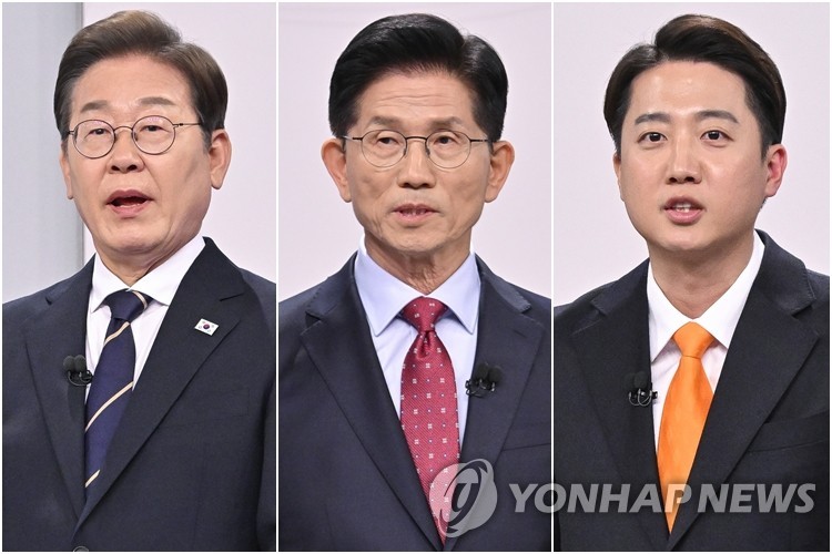 이재명, 김문수, 이준석 후보